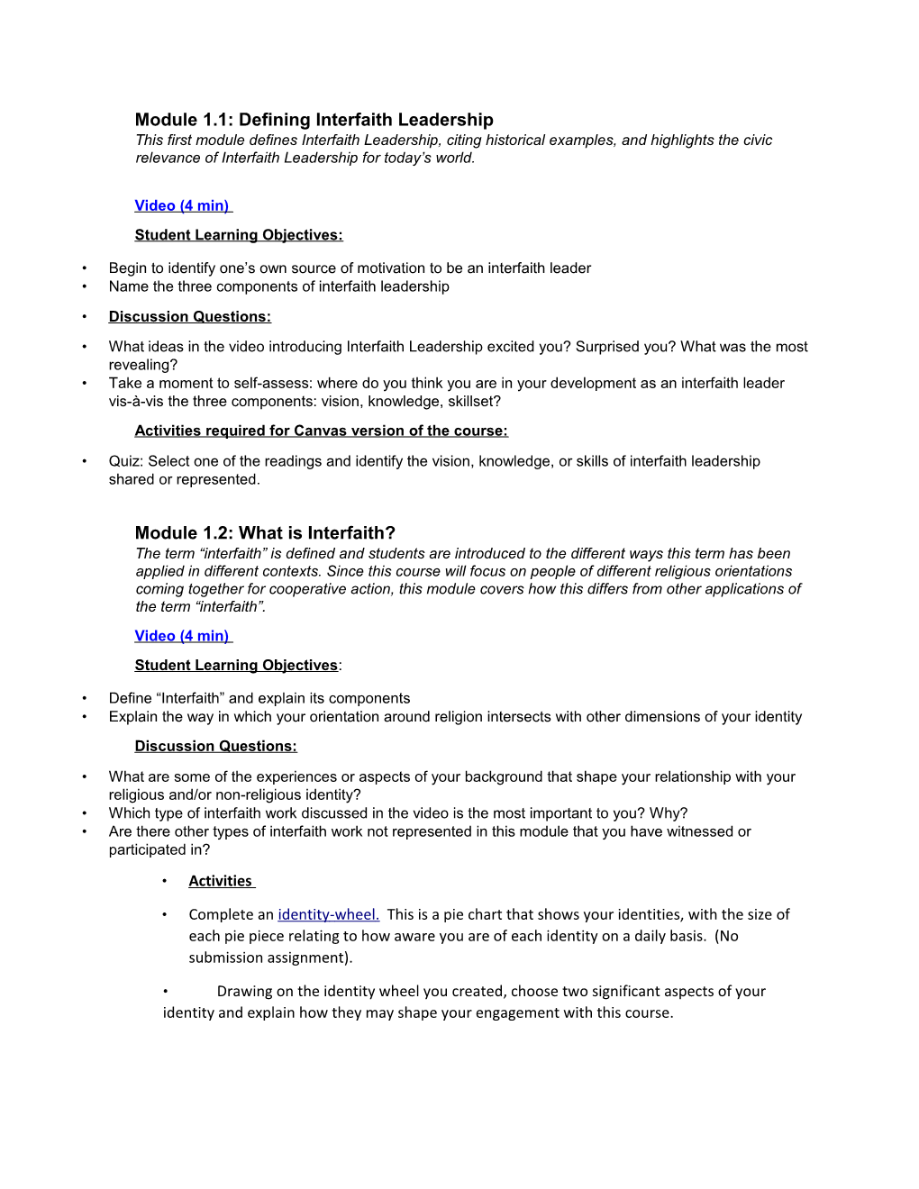 Module 1.1: Defining Interfaith Leadership