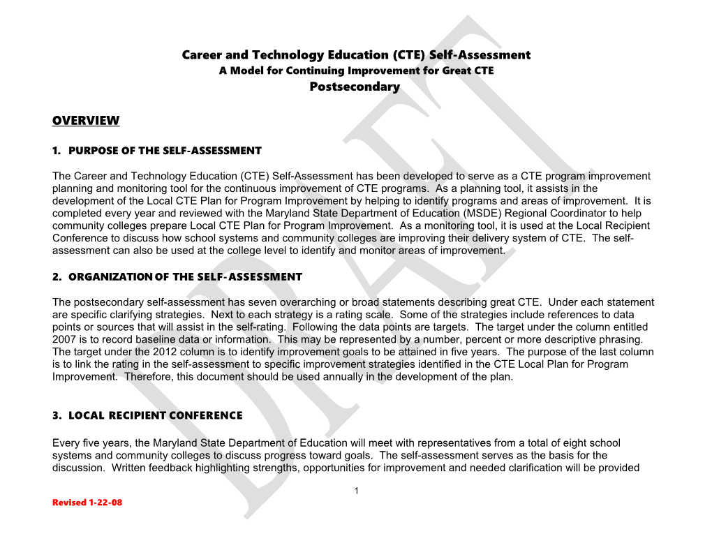 Career and Technology Education (CTE) Monitoring Process