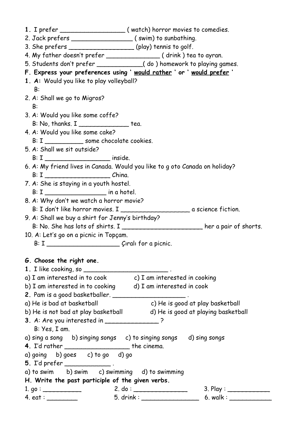 Worksheet ( 7Th Grade)