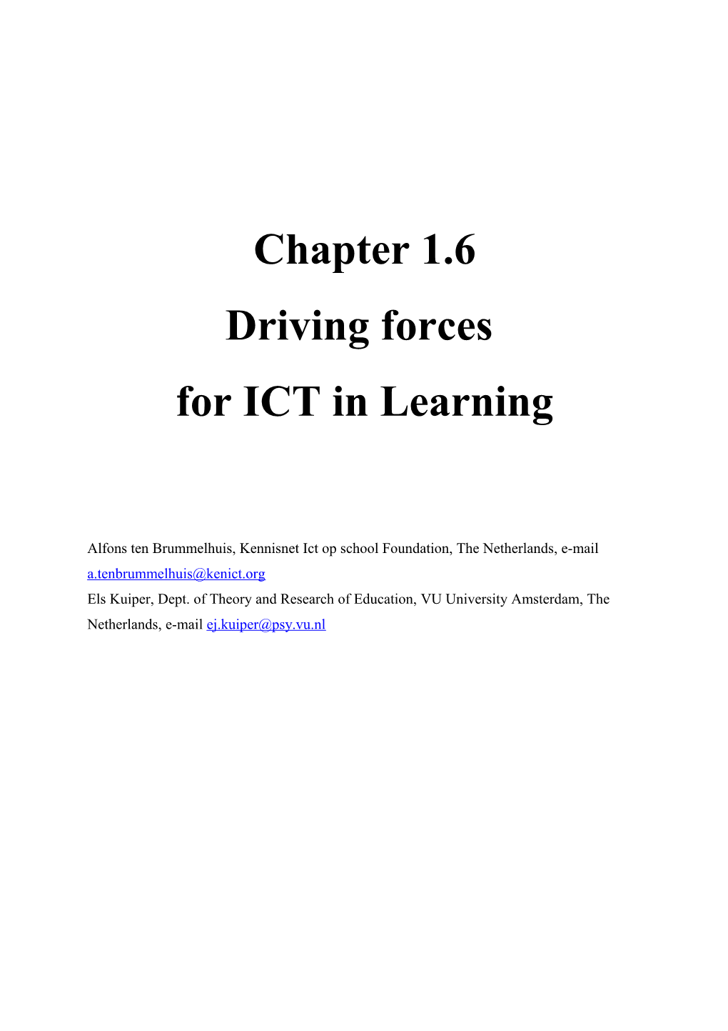 Instructional Paradigms for IT in Learning