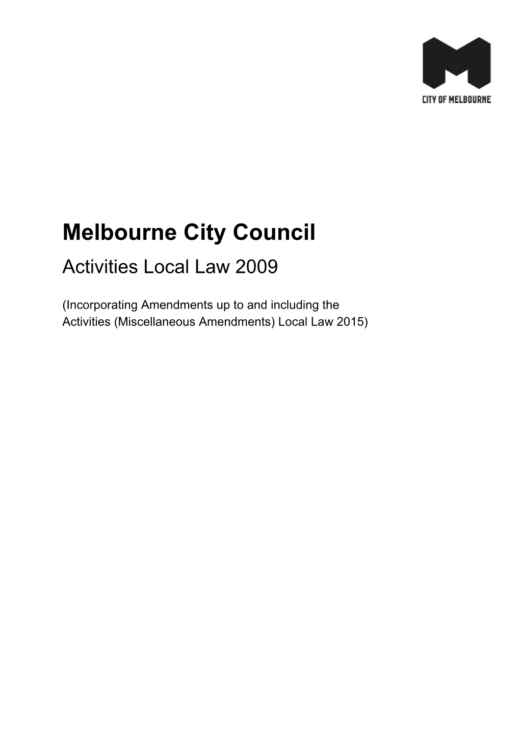 Activities Local Law 2009