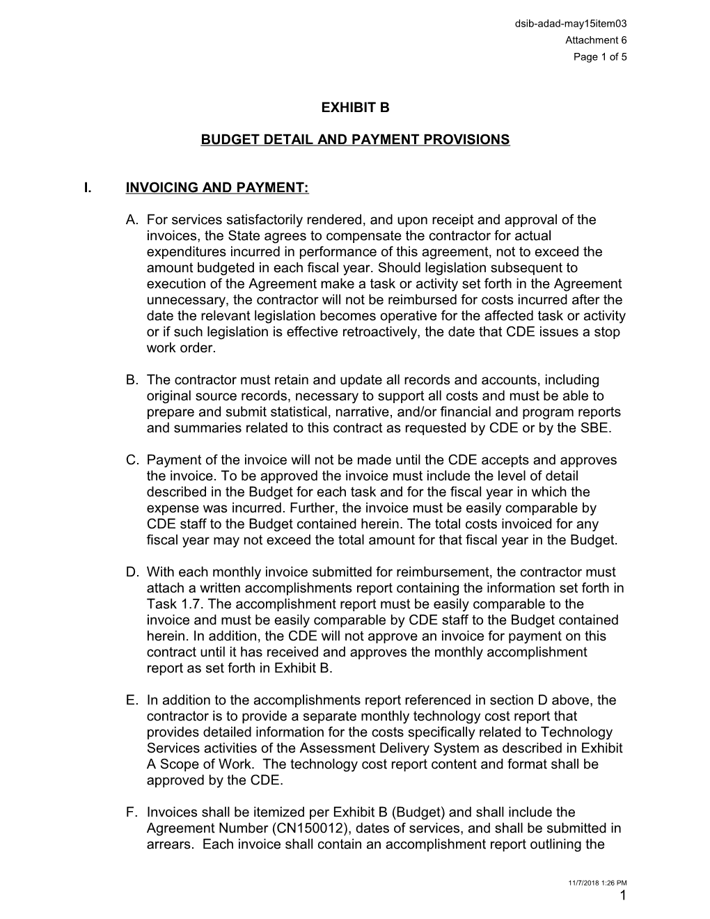 May 2015 Agenda Item 01 Attachment 6 - Meeting Agendas (CA State Board of Education)