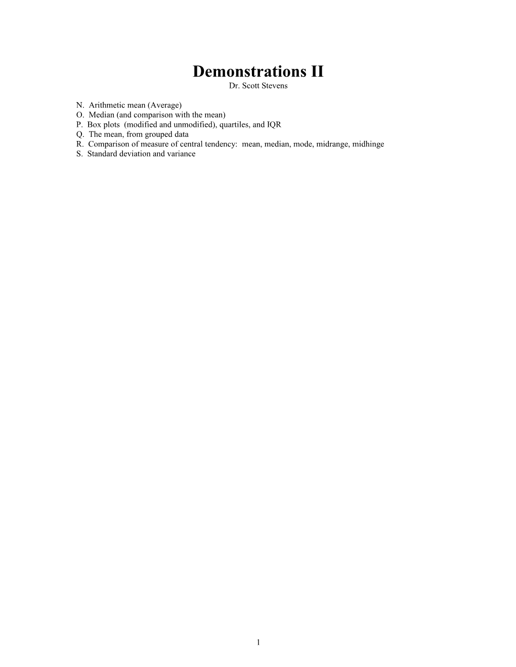 P. Box Plots (Modified and Unmodified), Quartiles, and IQR