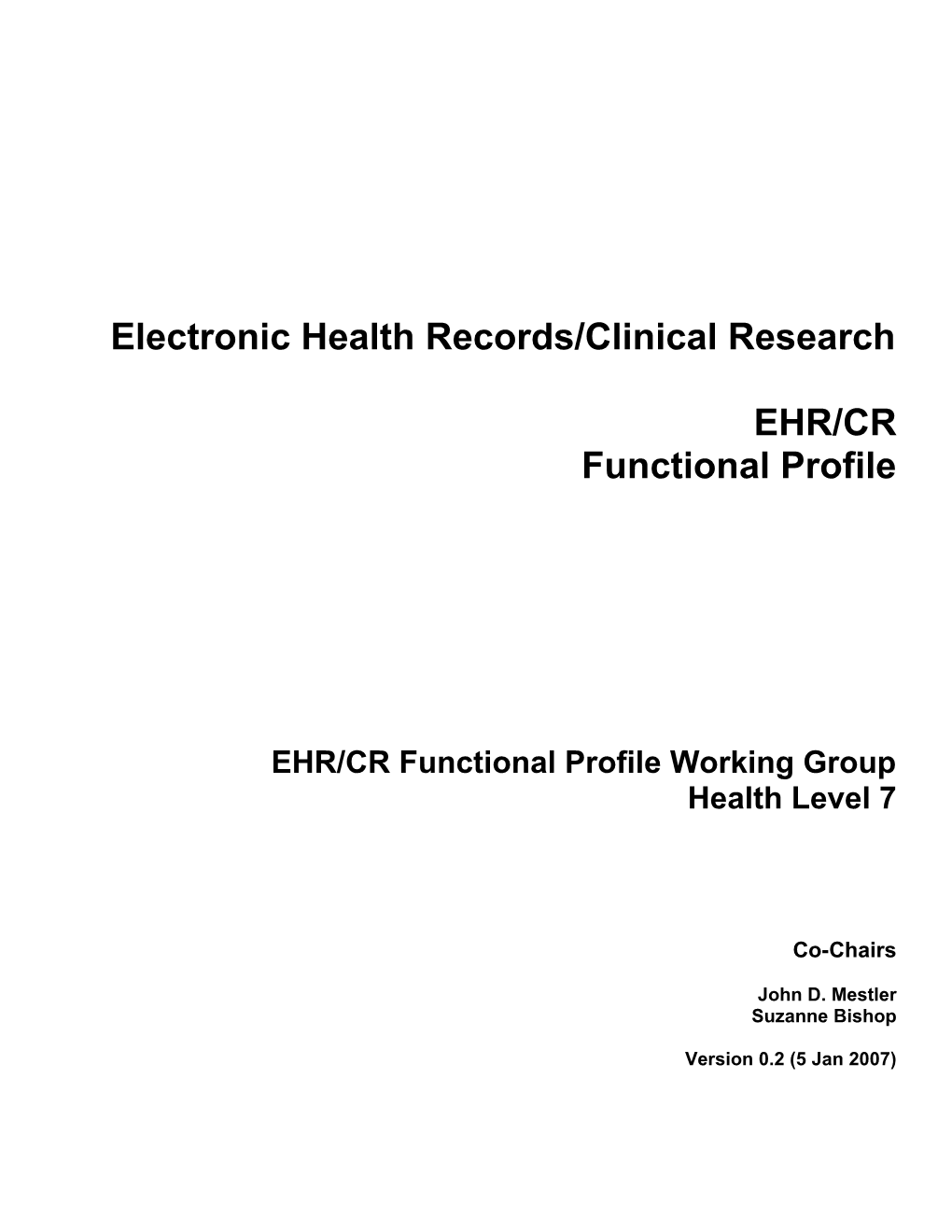A Functional Profile for Emergency Department Information Systems