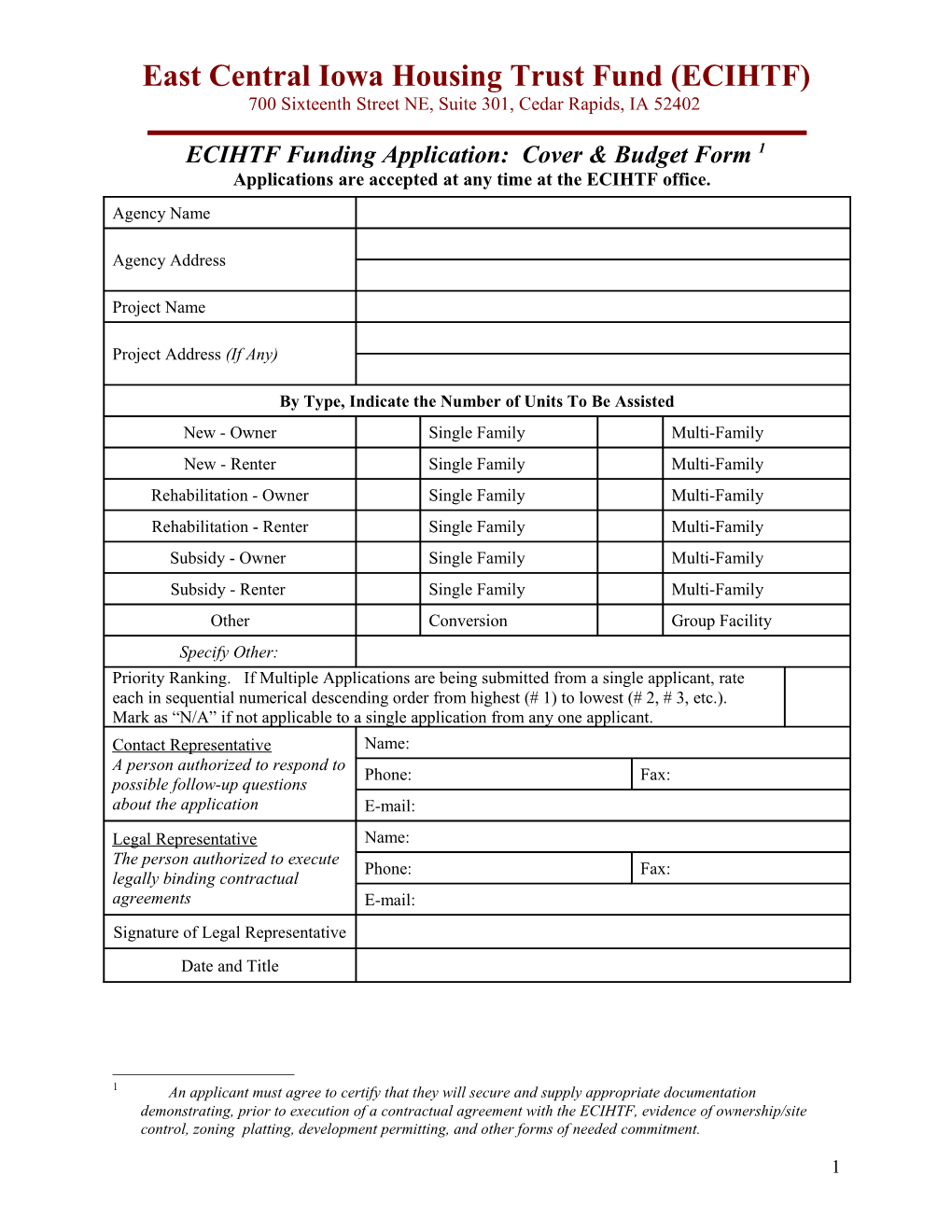 East Central Iowa Housing Trust Fund (ECIHTF)