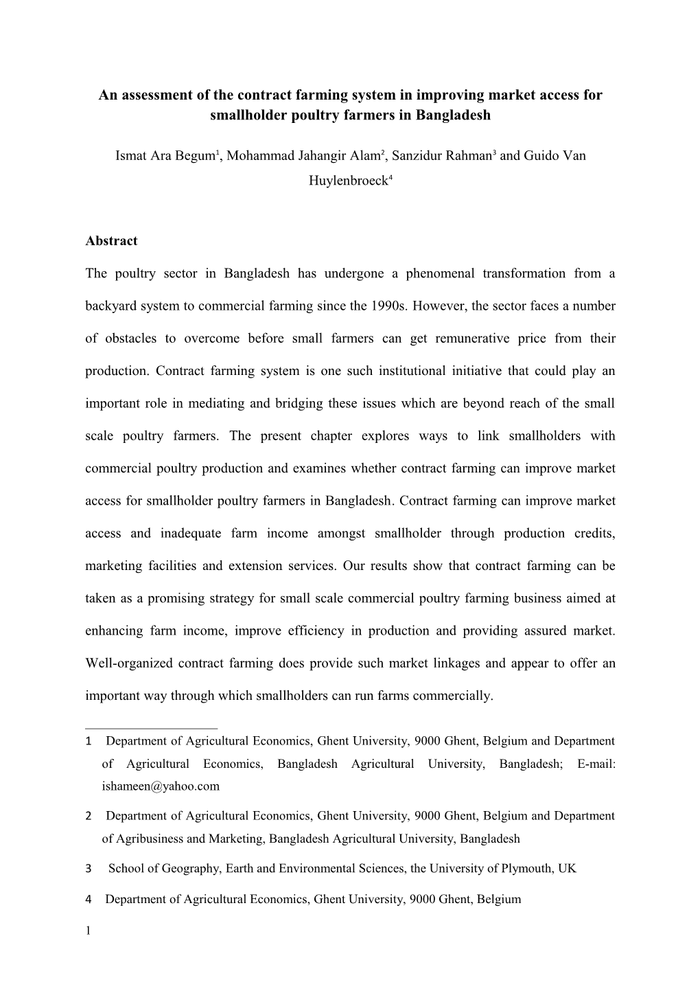 An Assessment of the Contract Farming System in Improving Market Access for Smallholder