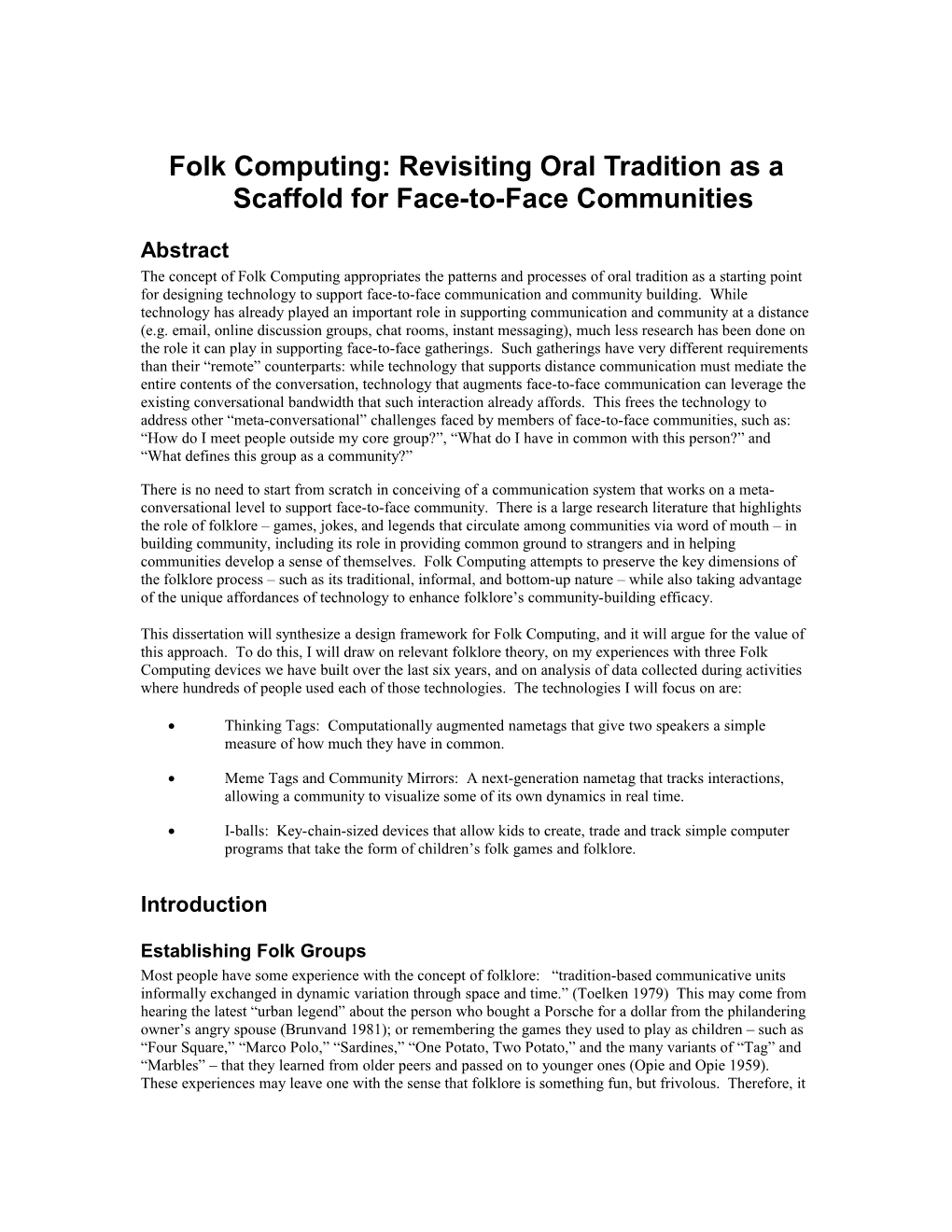 Proposed Solution: Folk Computing