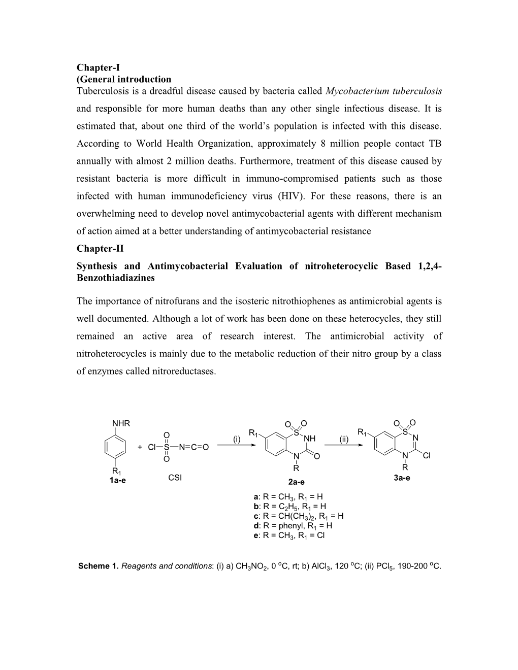 Synthesis and Antimycobacterial Evaluation of Nitroheterocyclic Based 1,2,4-Benzothiadiazines