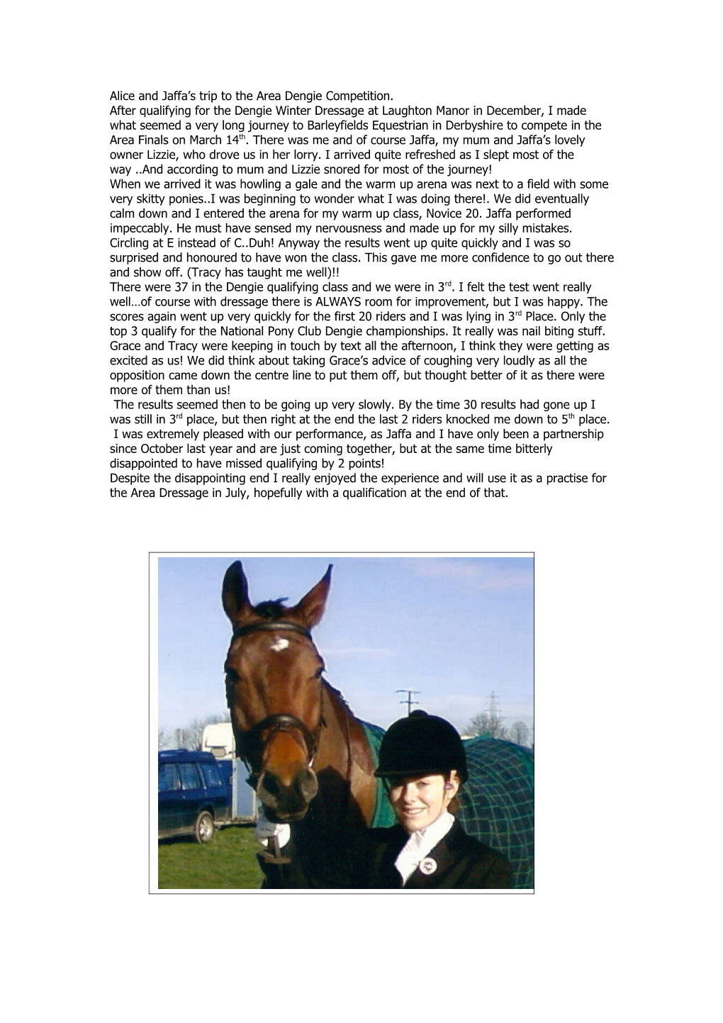 After Qualifying for the Dengie Winter Dressage at Laughton Manor in December, I Made What