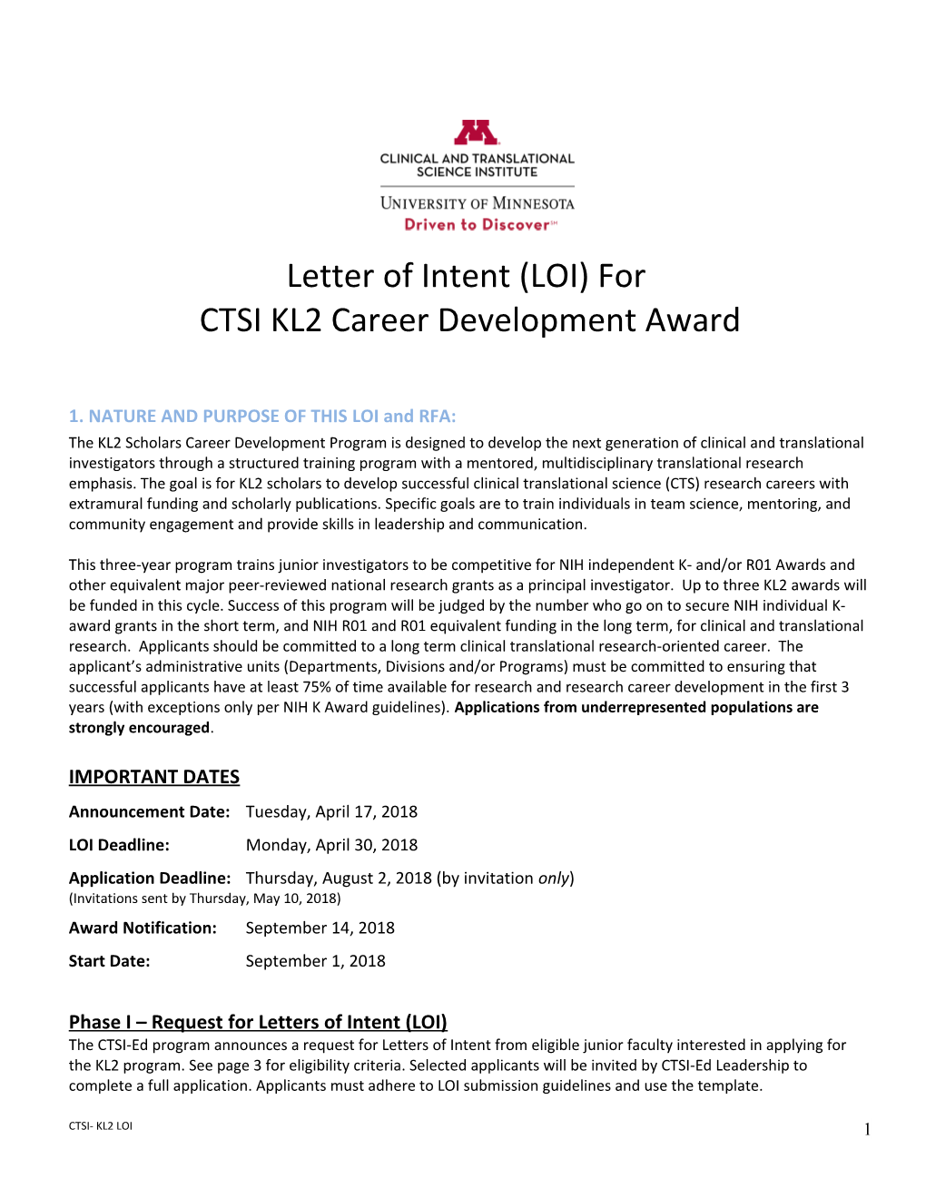 CTSI Scholar Application Instructions