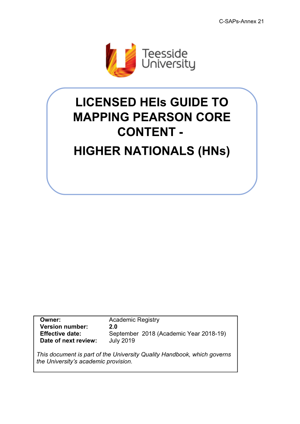 Licensed Heis Guide to Mapping Pearson Core Content