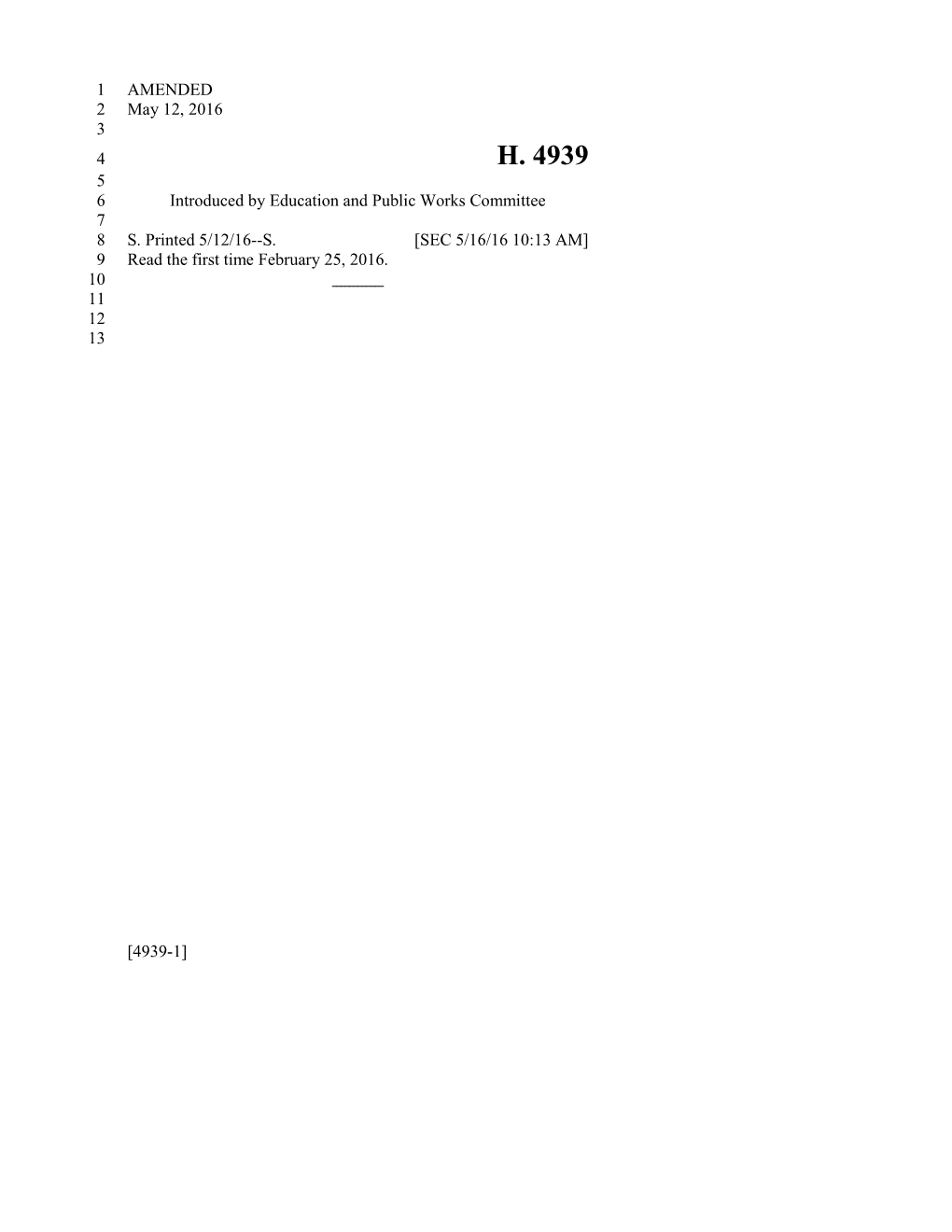 2015-2016 Bill 4939 Text of Previous Version (May 16, 2016) - South Carolina Legislature Online