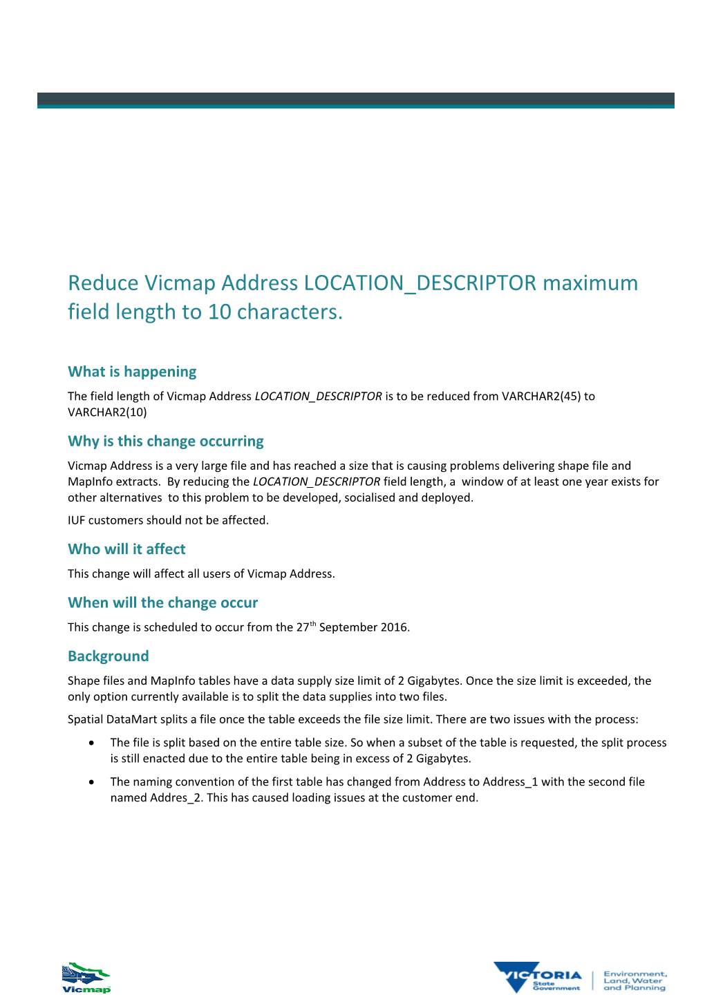 Change 217 Vicmap Address Location Descriptor