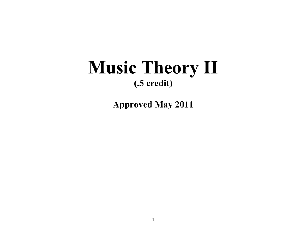 Course: Music Theory II