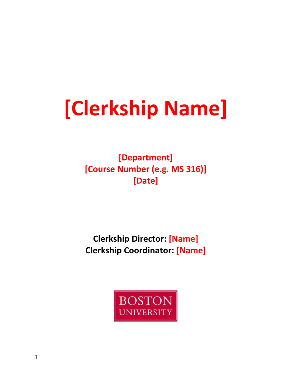 Clerkship Director: Name