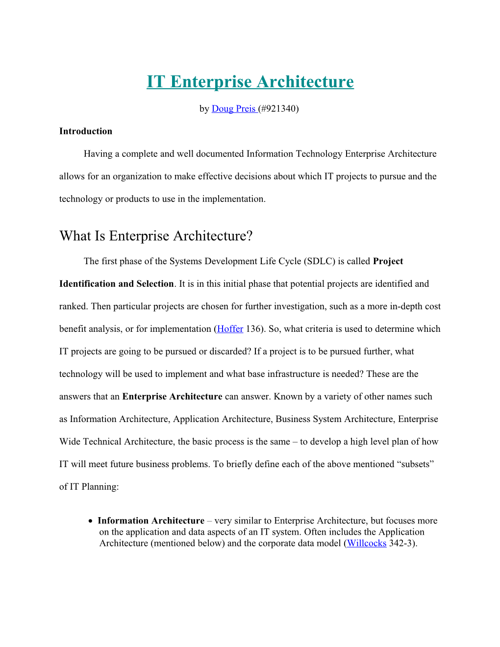 IT Enterprise Architecture