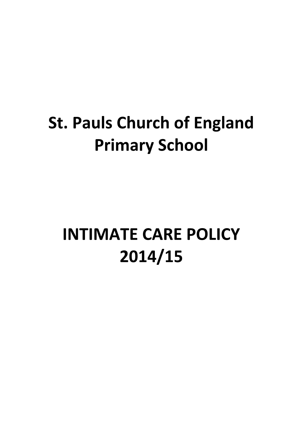 St. Pauls Church of England Primary School
