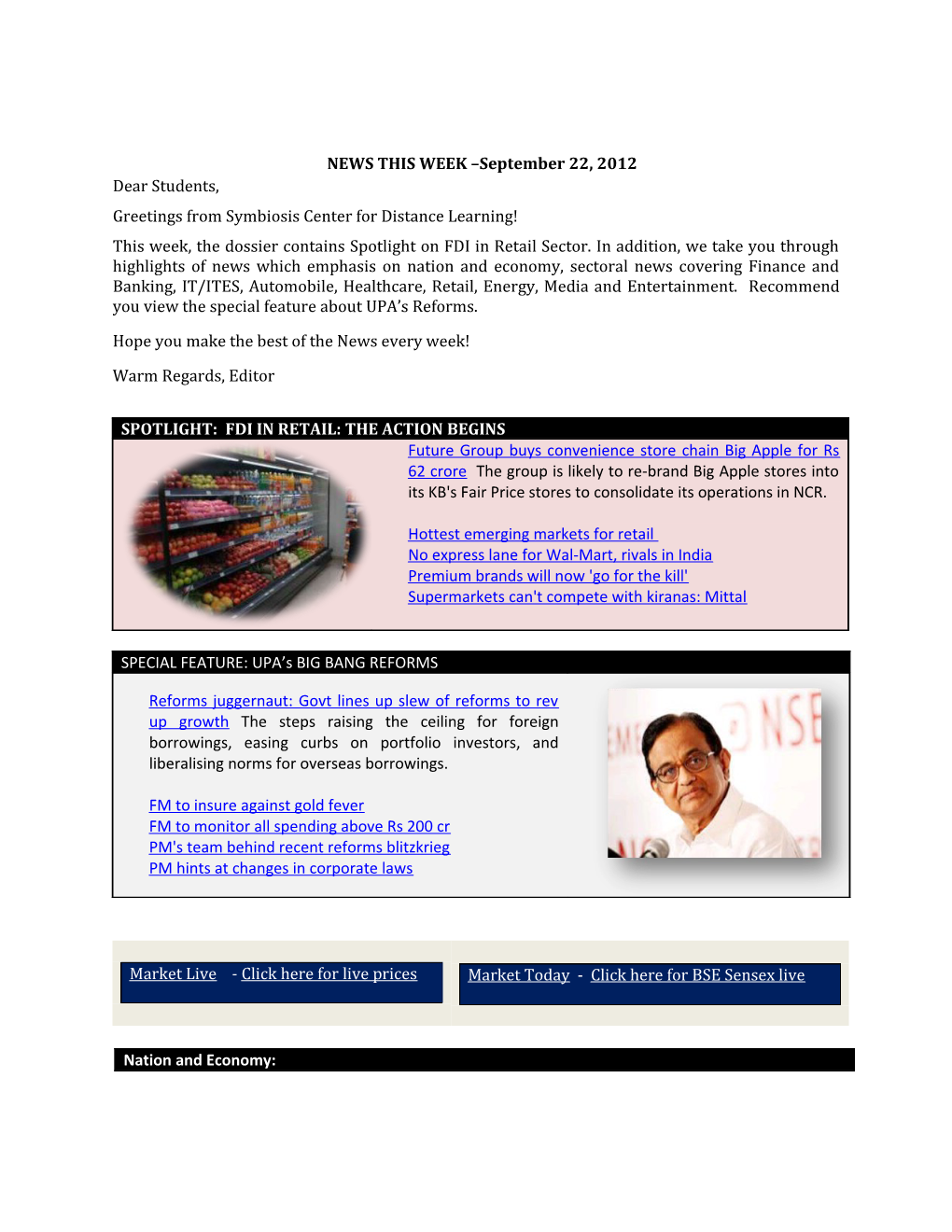 NEWS THIS WEEK September 22, 2012