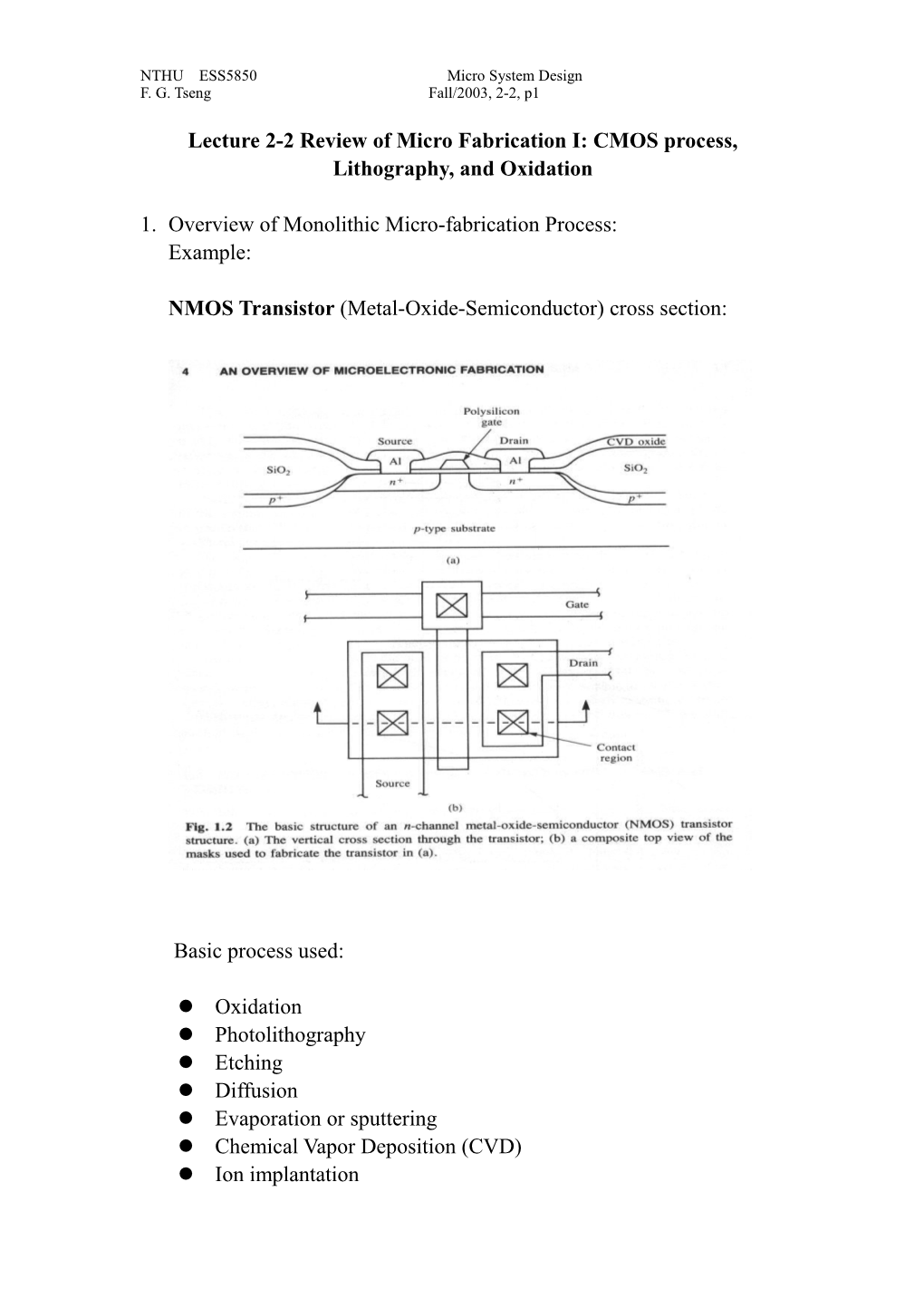 Lecture 1-2 Applications of Micro Systems