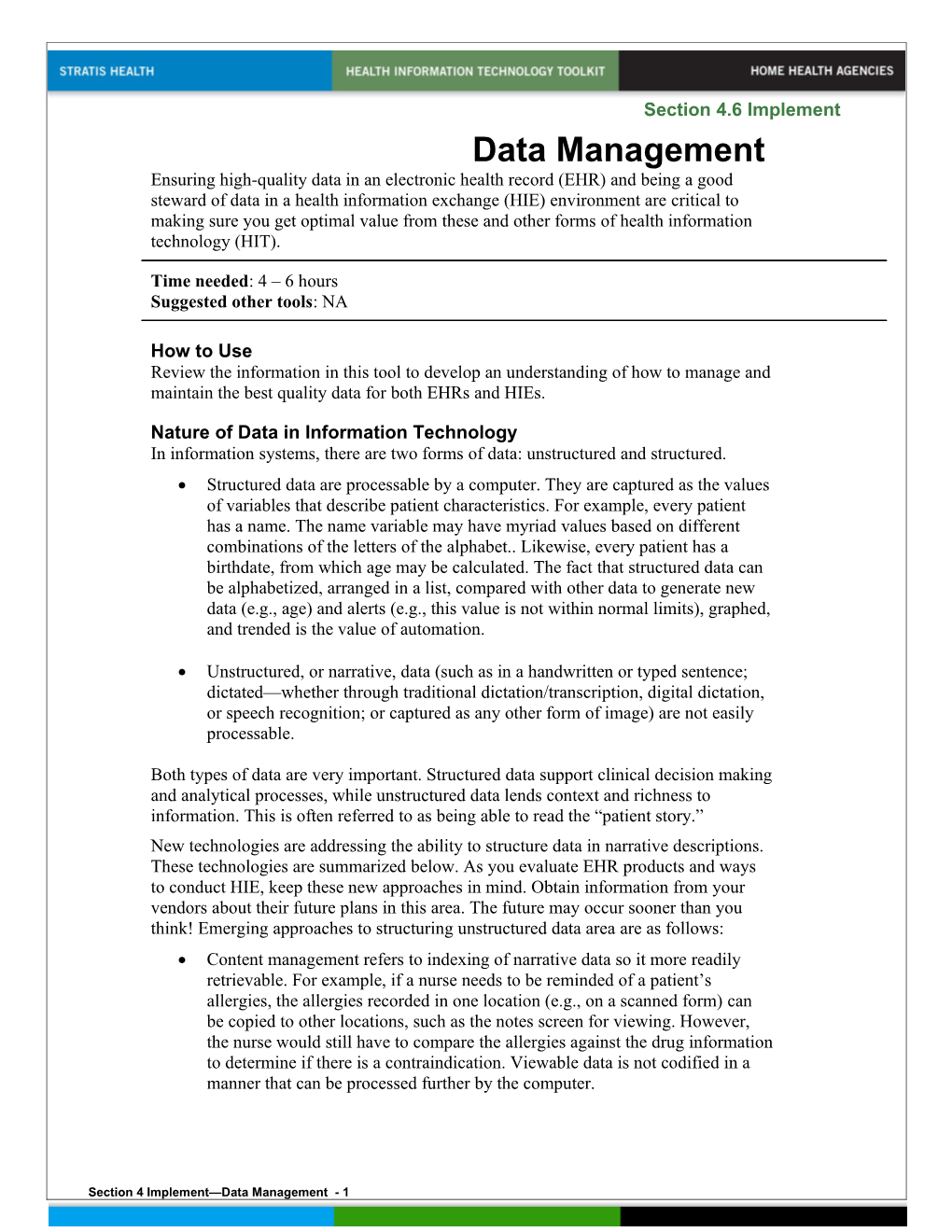 4 Data Management in EHR and Data Stewardship in HIE