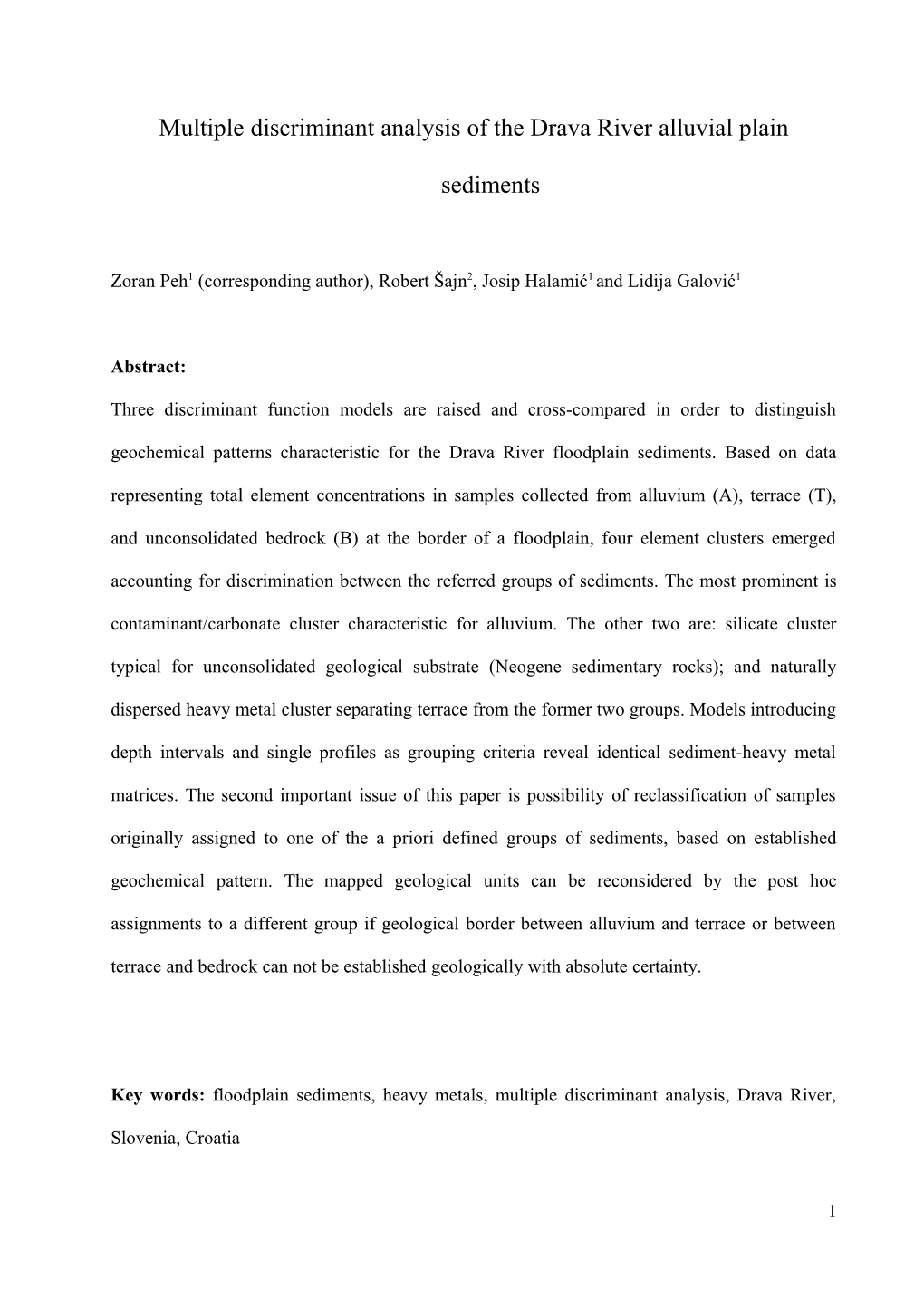 Multivariate Analysis of the Borehole Data