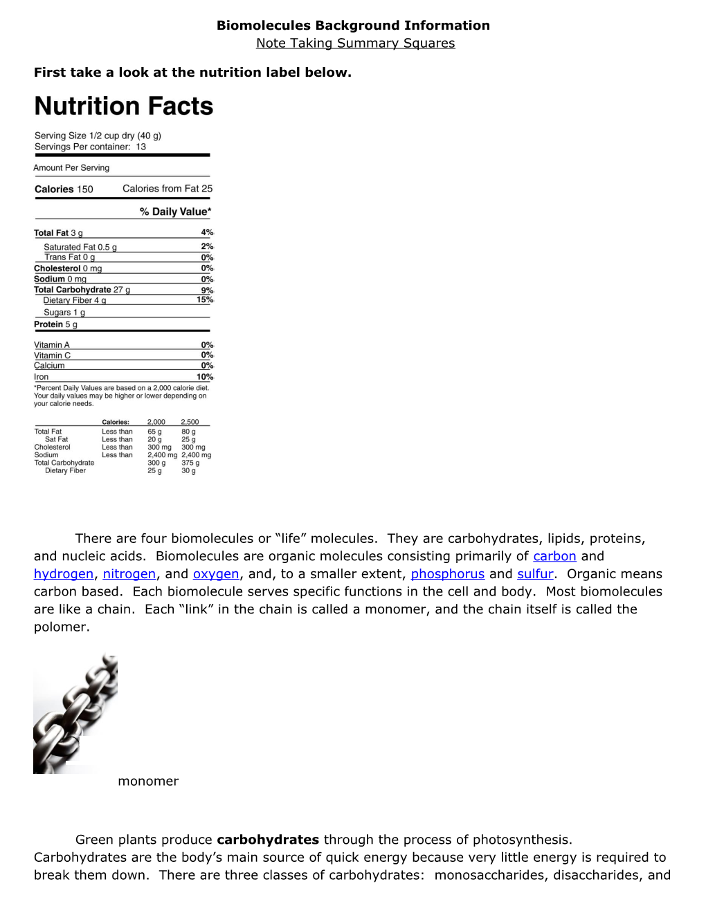 First Take a Look at the Nutrition Label Below