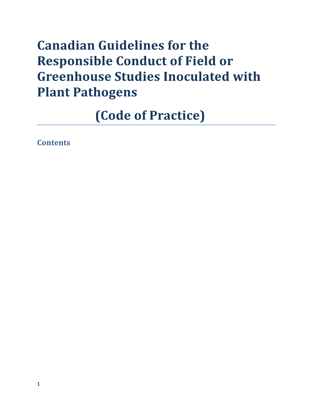 Guidelines for the Responsible Conduct of Field Or Greenhouse Studies Inoculated with Plant