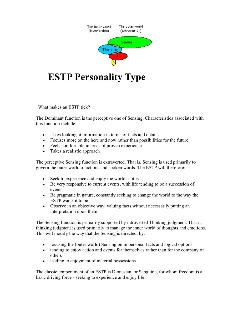 ESTP Personality Type