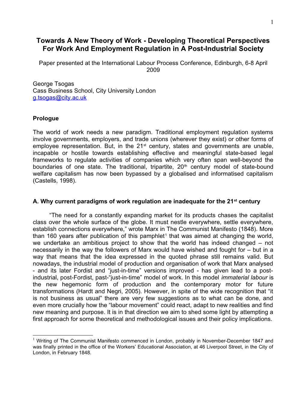 Towards a Csr-Inspired Model of International Labour Regulation