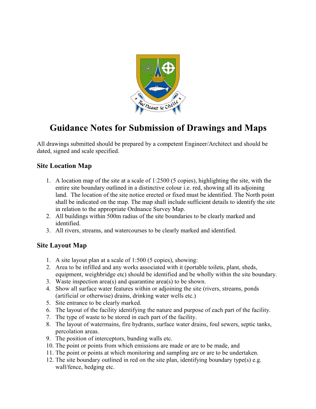 Guidance Notes for Submission of Drawings and Maps