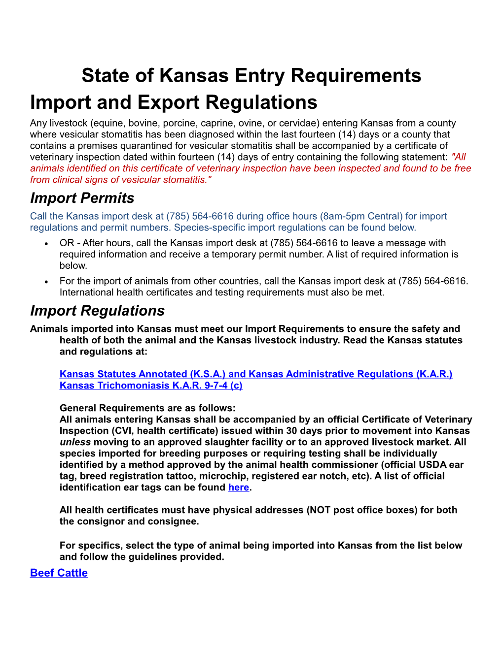 Import and Export Regulations