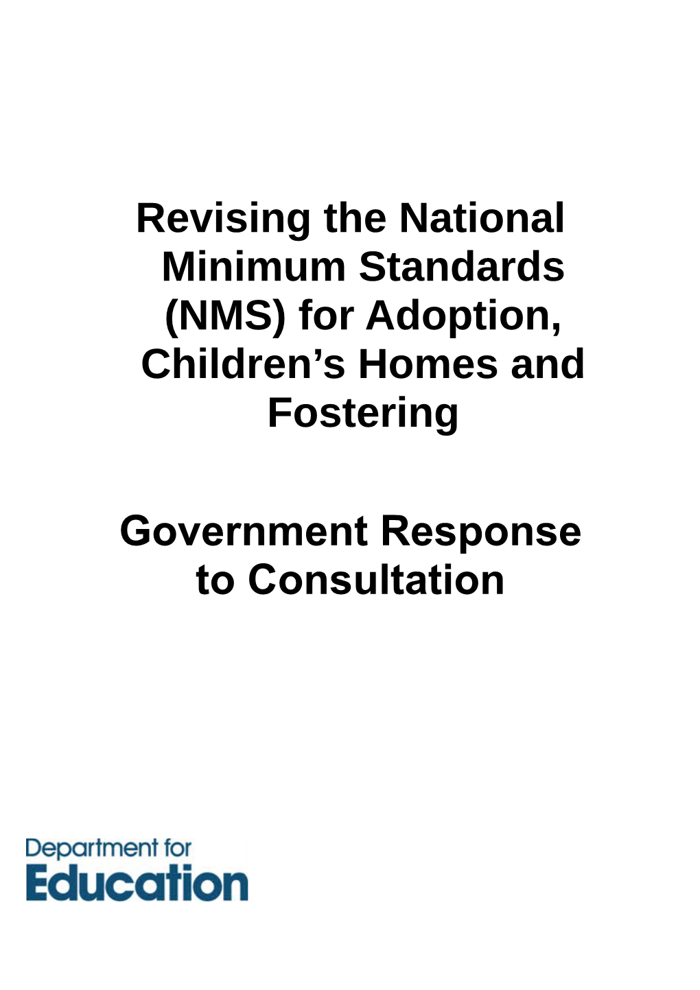 NMS Govt Response to Consultation