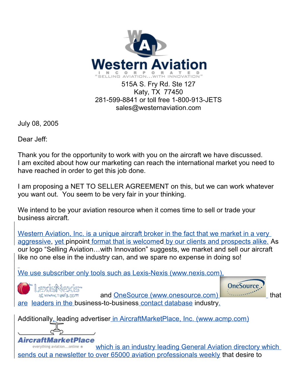 Western Aviation, In