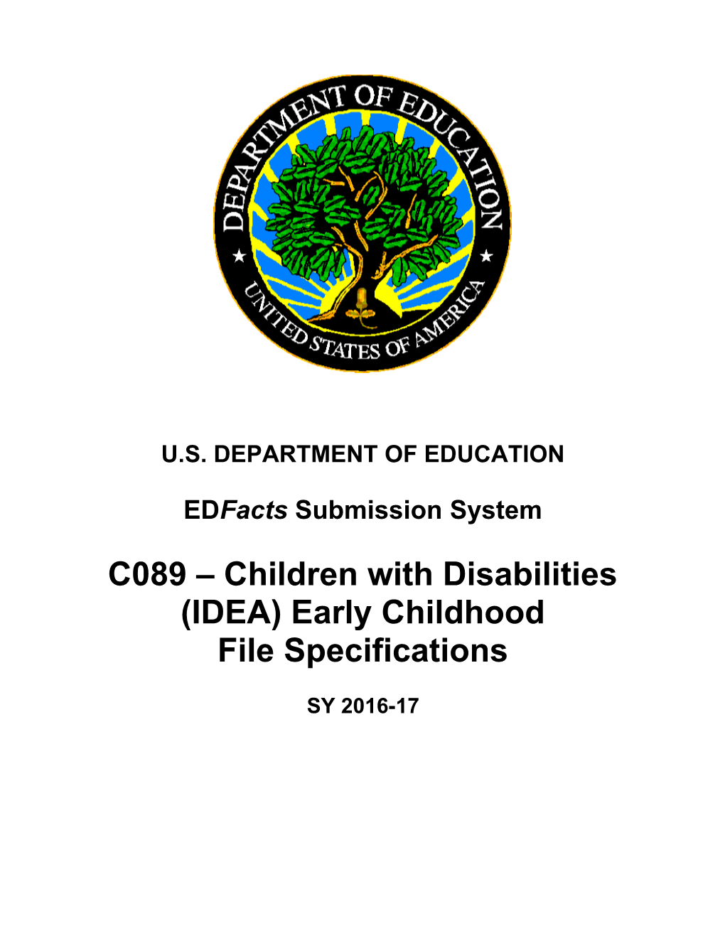 C089 - Children with Disabilities (IDEA) Early Childhood File Specifications (Msword)