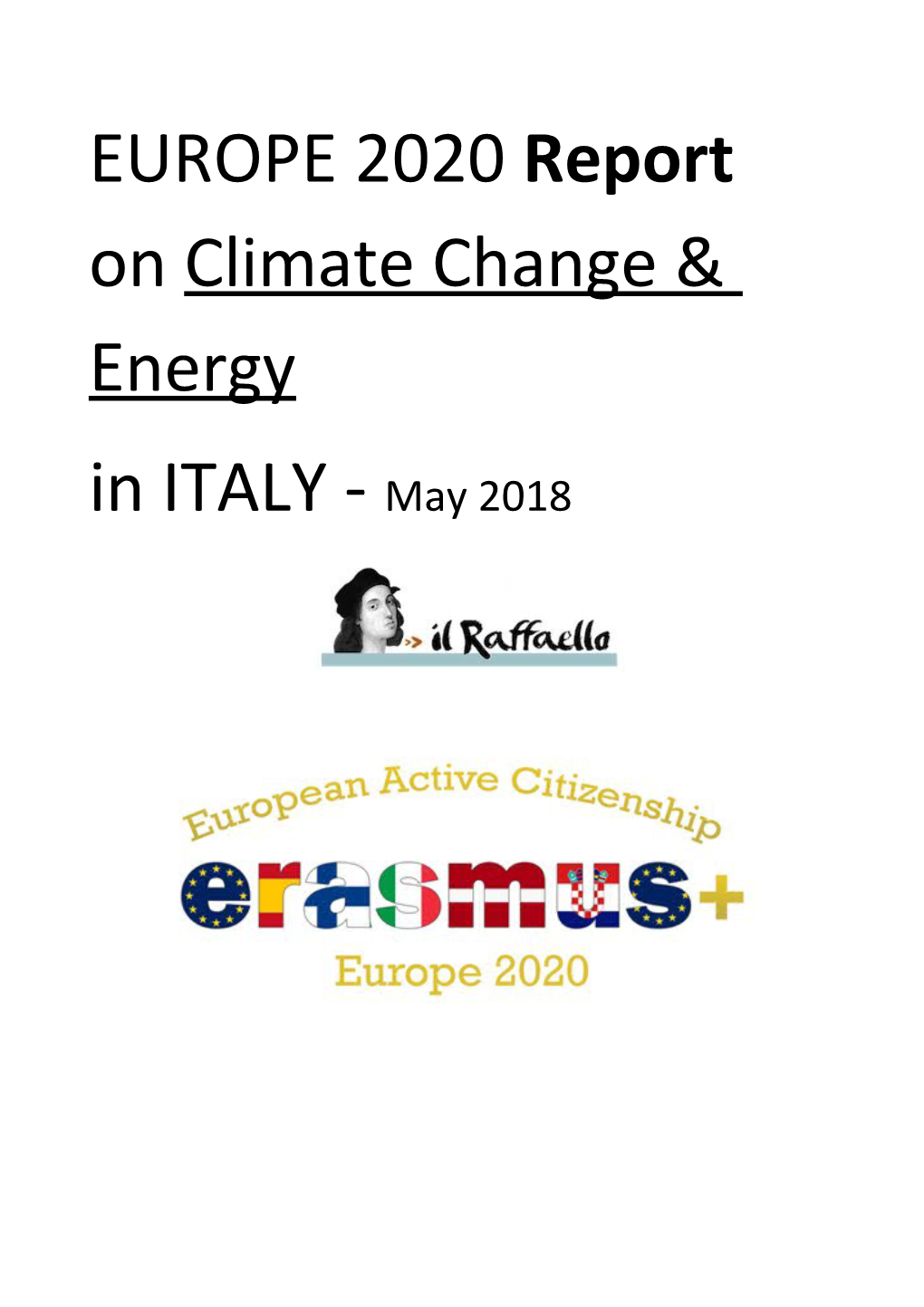 EUROPE 2020 Report on Climate Change & Energy