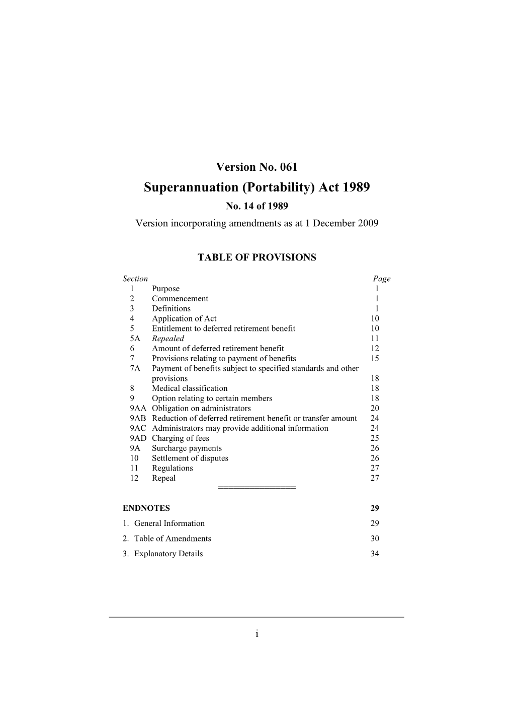 Superannuation (Portability) Act 1989