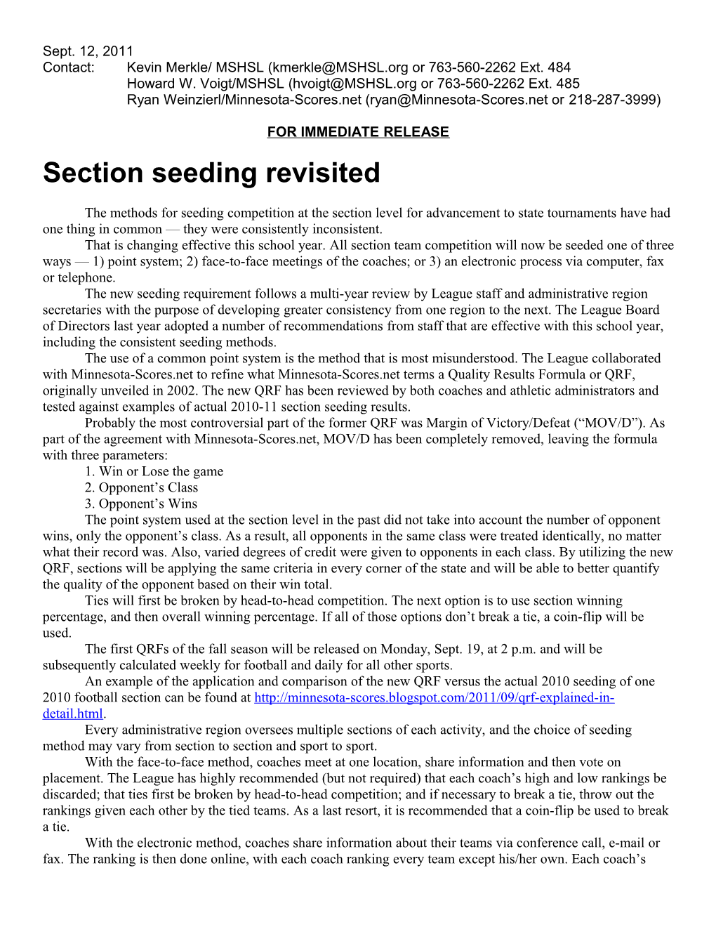 Section Seeding Revisited