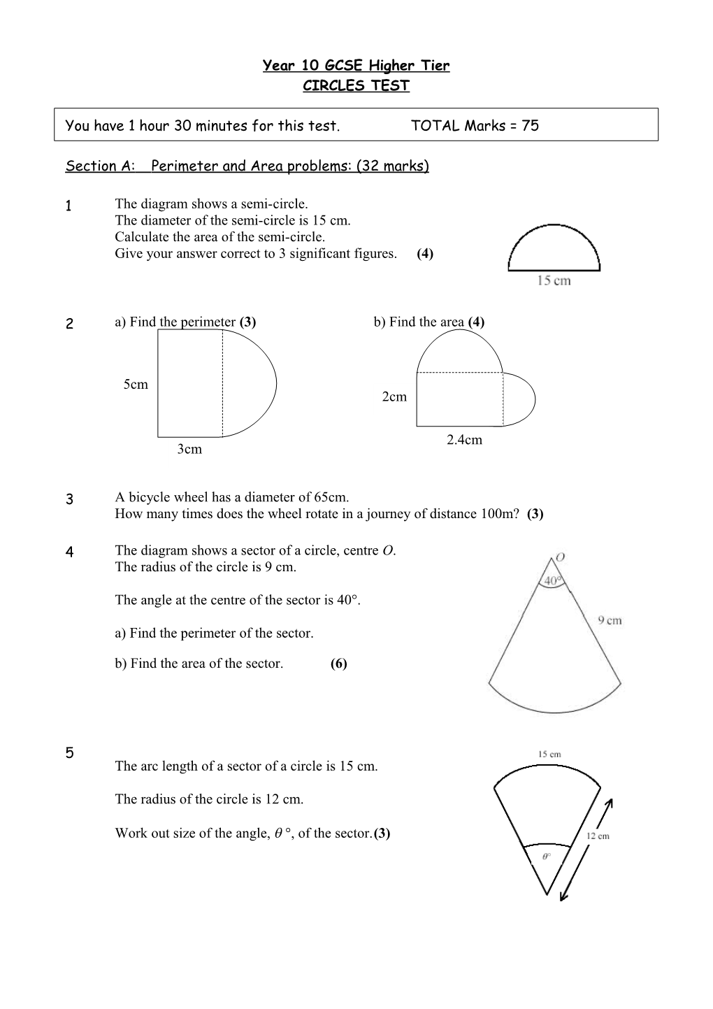 Year 10 GCSE Higher Tier