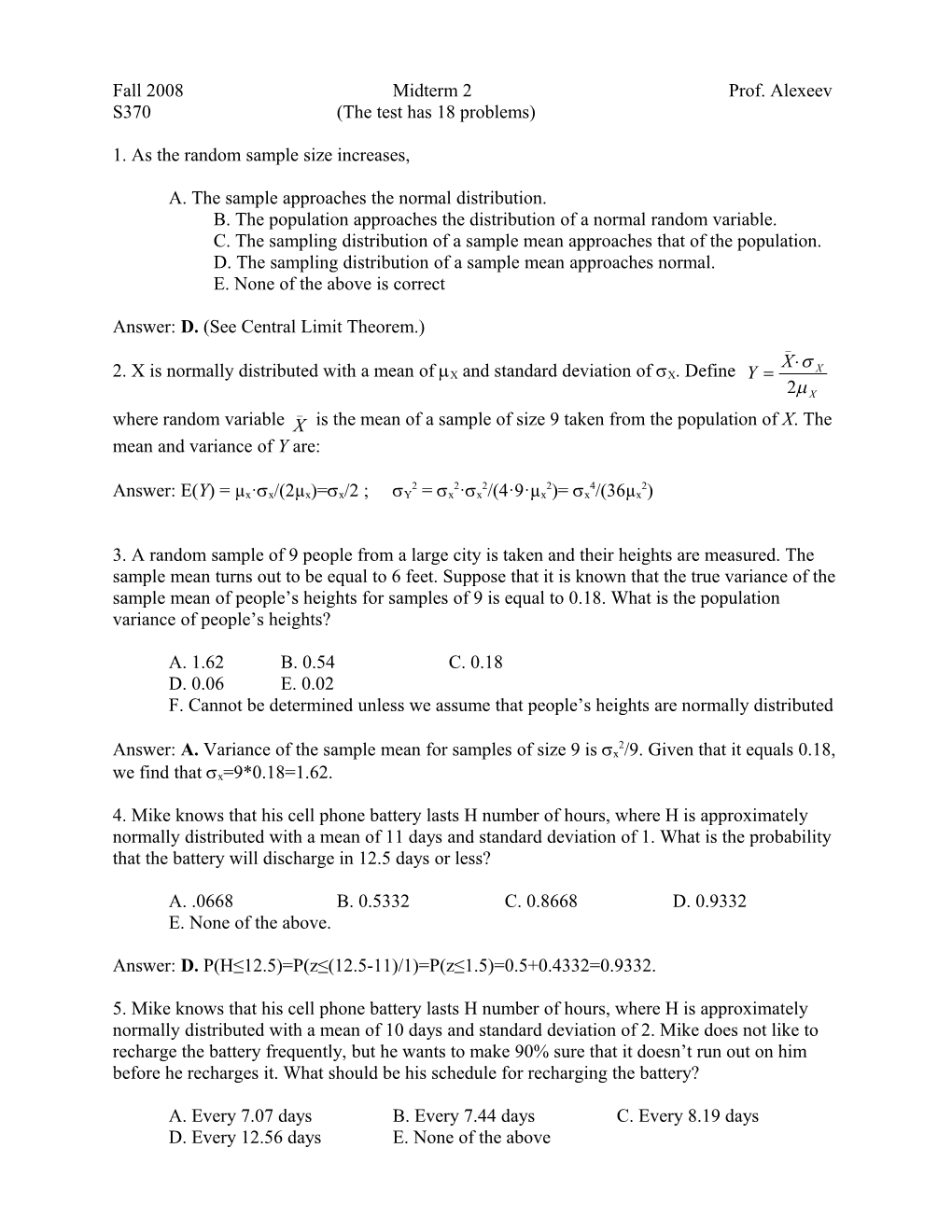 S370(The Test Has 18 Problems)