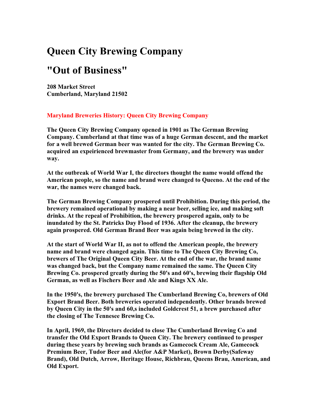 Queen City Brewing Company