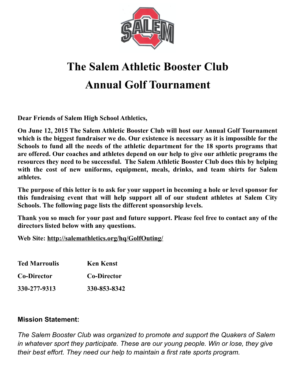 The Salem Athletic Booster Club