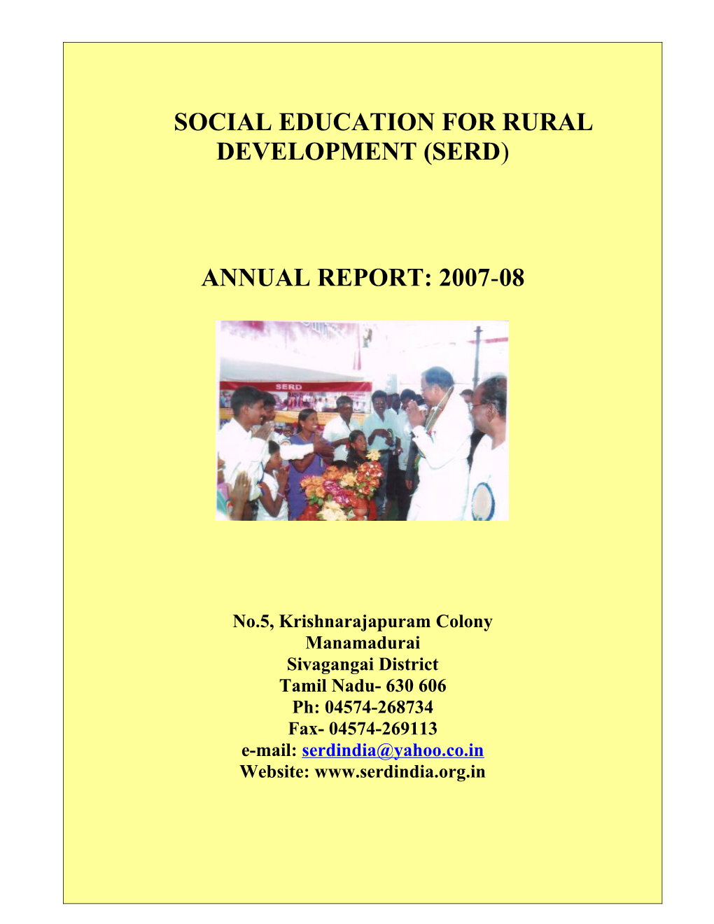 Social Education for Rural Development (SERD)