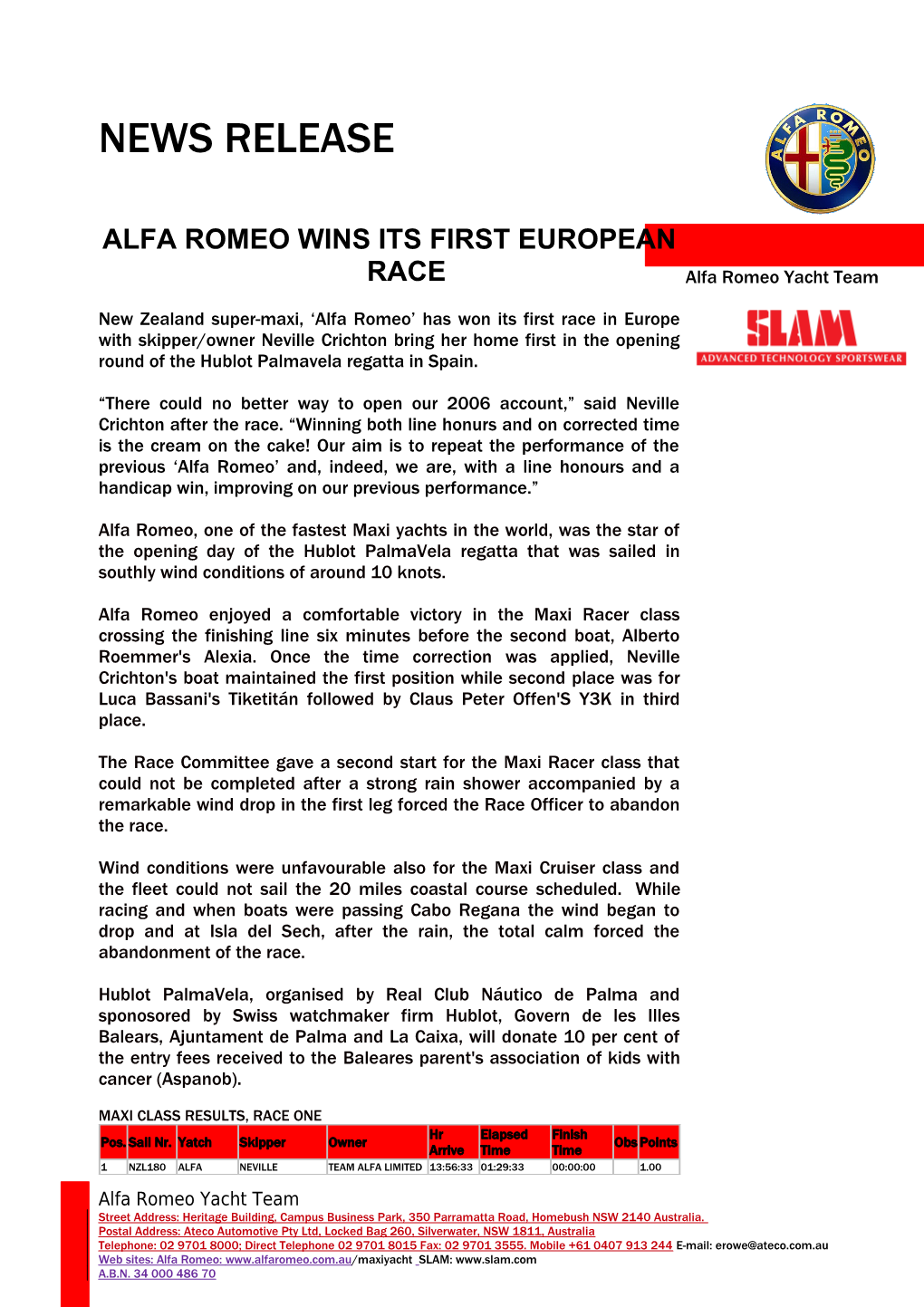 Alfa Romeo Wins Its First European Race
