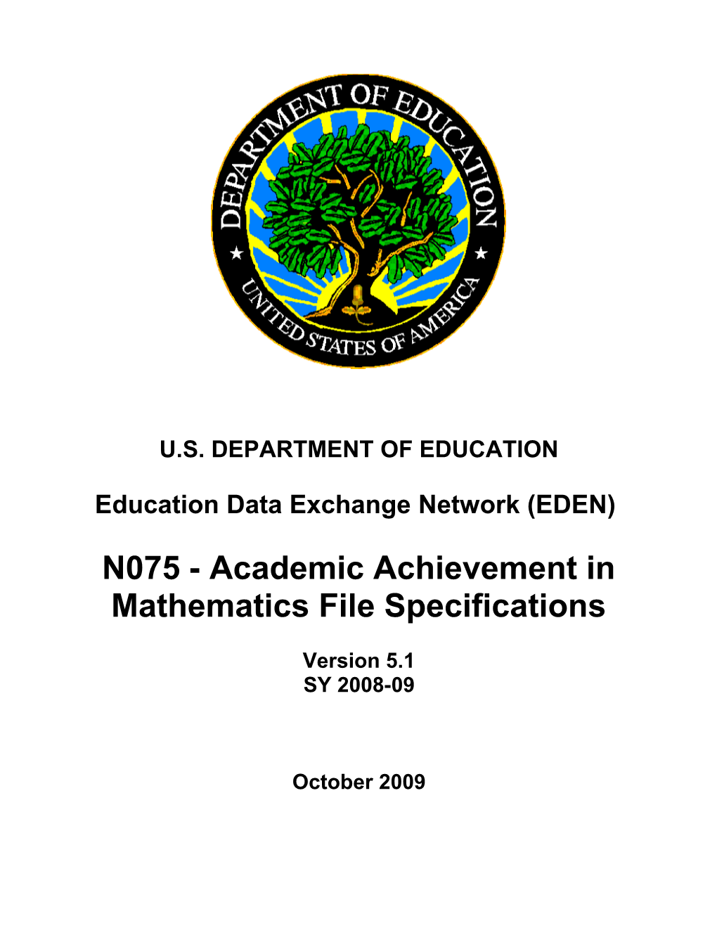 N075 - Academic Achievement in Mathematics File Specifications (MS Word)