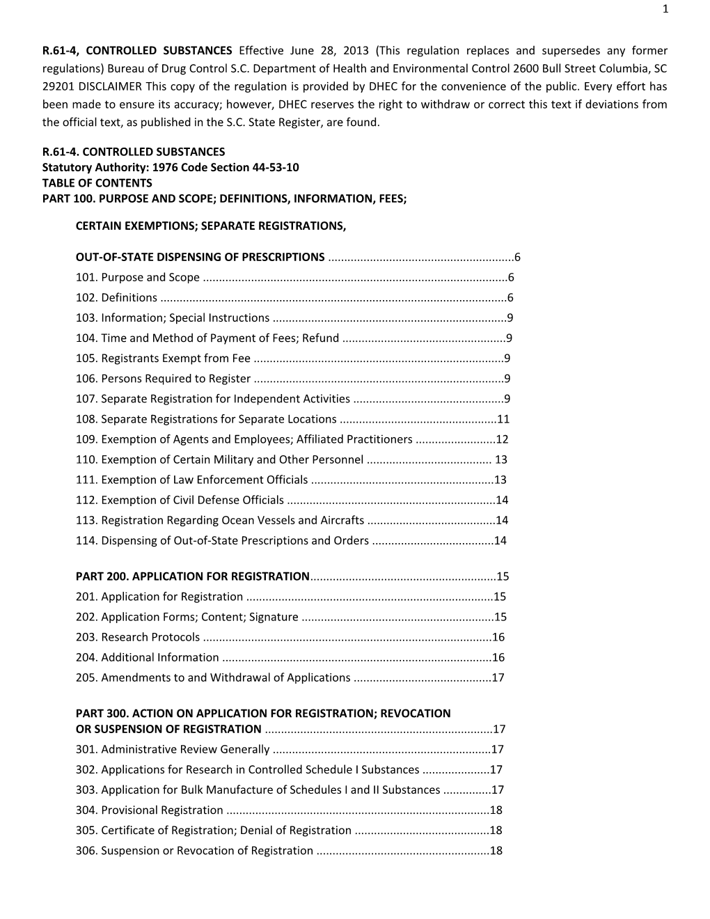 Statutory Authority: 1976 Code Section 44-53-10