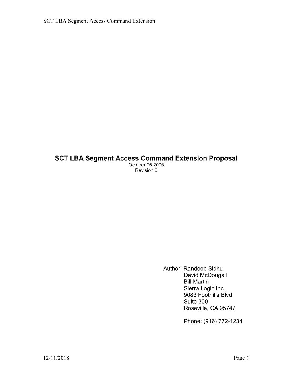 SCT LBA Segment Access Command Extension Proposal