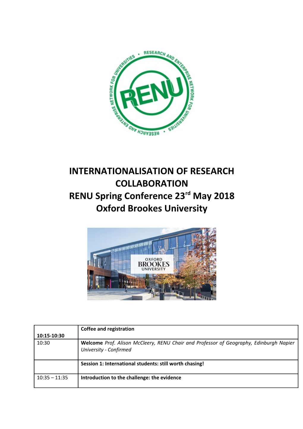 Internationalisation of Research Collaboration