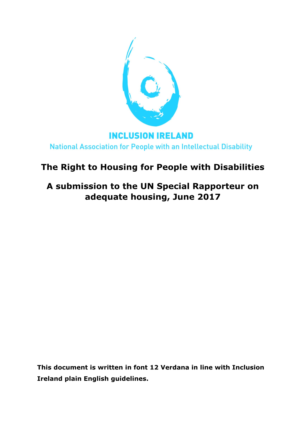 The Right to Housing for People with Disabilities