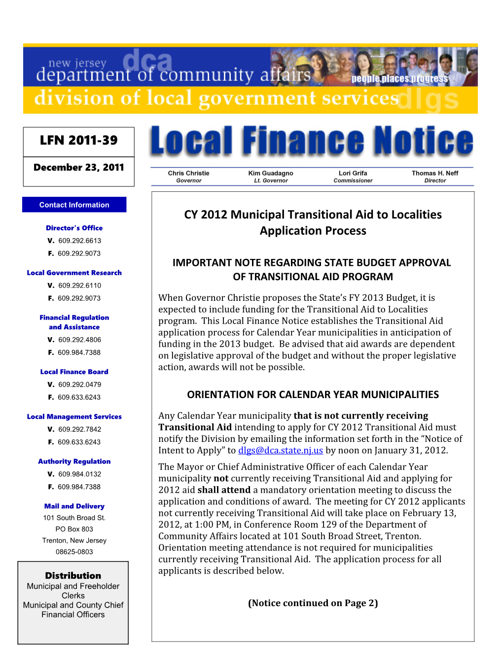 Local Finance Notice 2011-39December 23, 2011Page 1