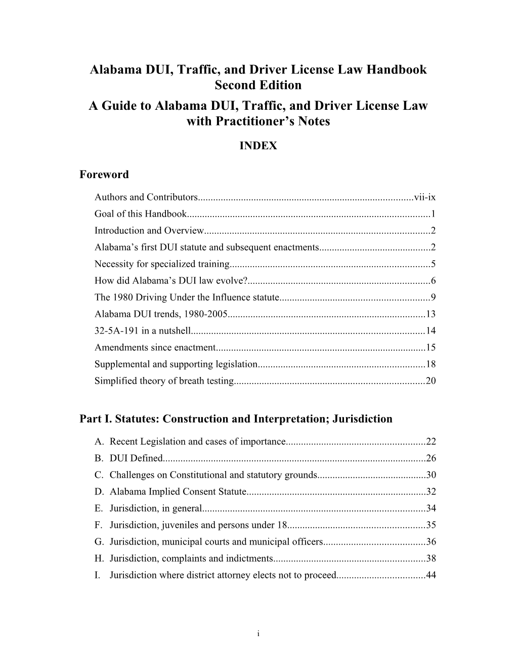 Alabama DUI and Traffic Law Summary